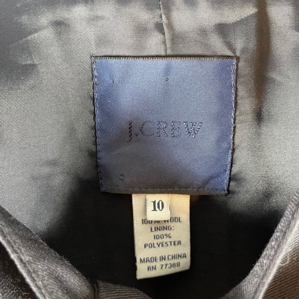 J Crew Jacket Womens 10 Black Wool Collarless Blazer Coat Professional Business - Picture 2 of 10